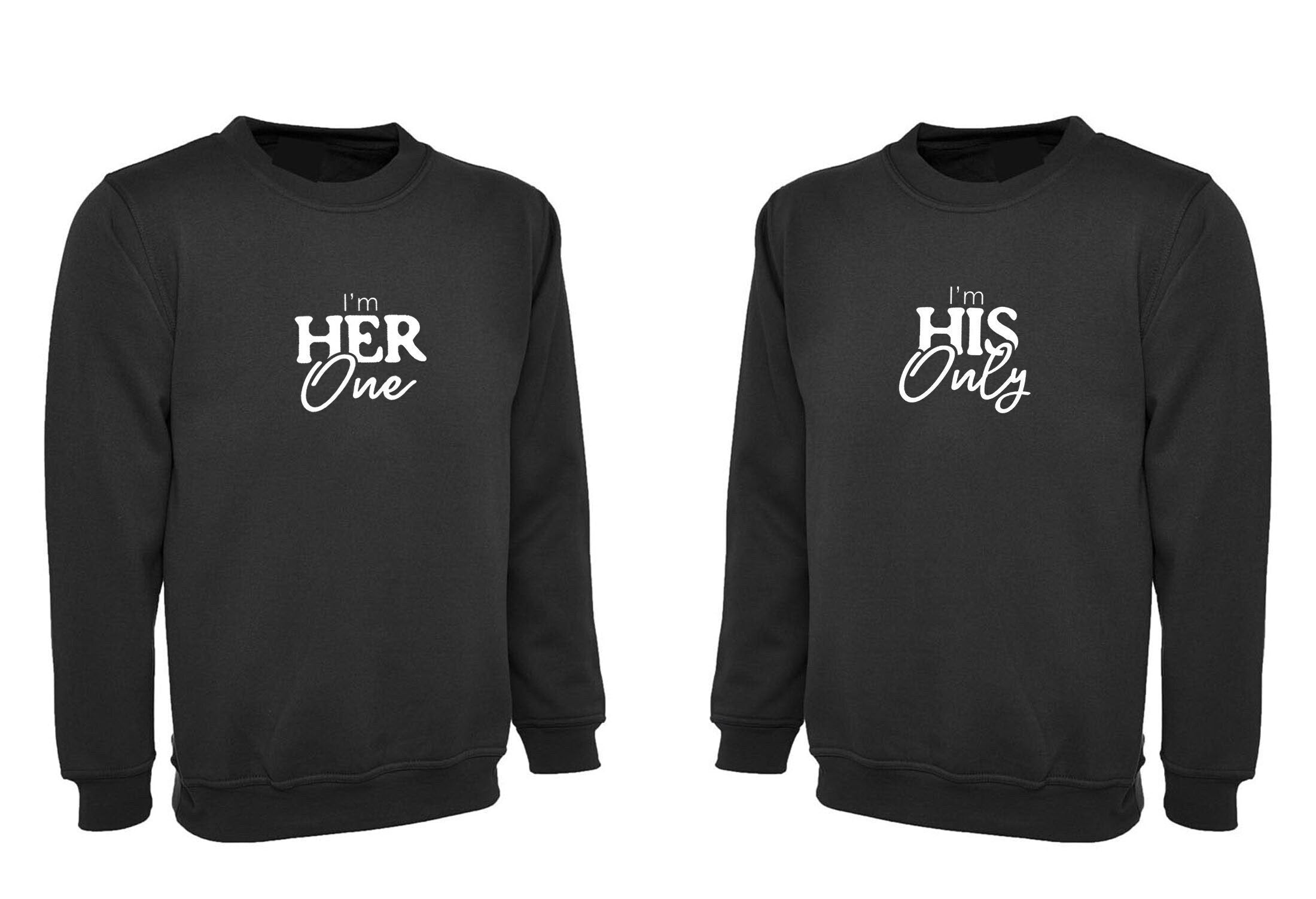 Couple matching shirts  i'm her one i'm his only  husband wife gf bf funny valentine's gift outfit sweatshirt jumper sweater shirt