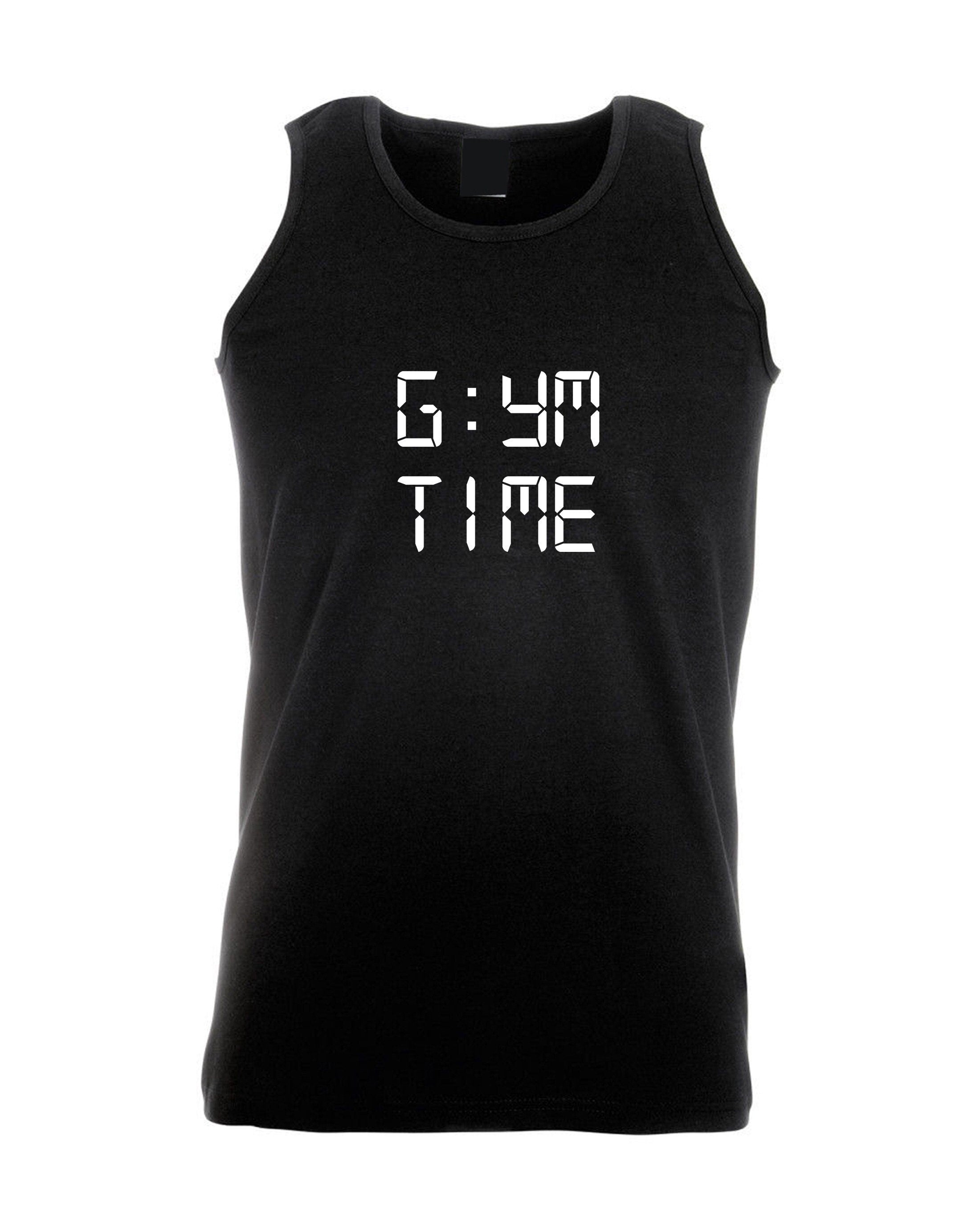 Gym time funny mens womens ladies vest vests top hank unisex gift for gym lovers workout exercise nma boxing jigging yoga analog