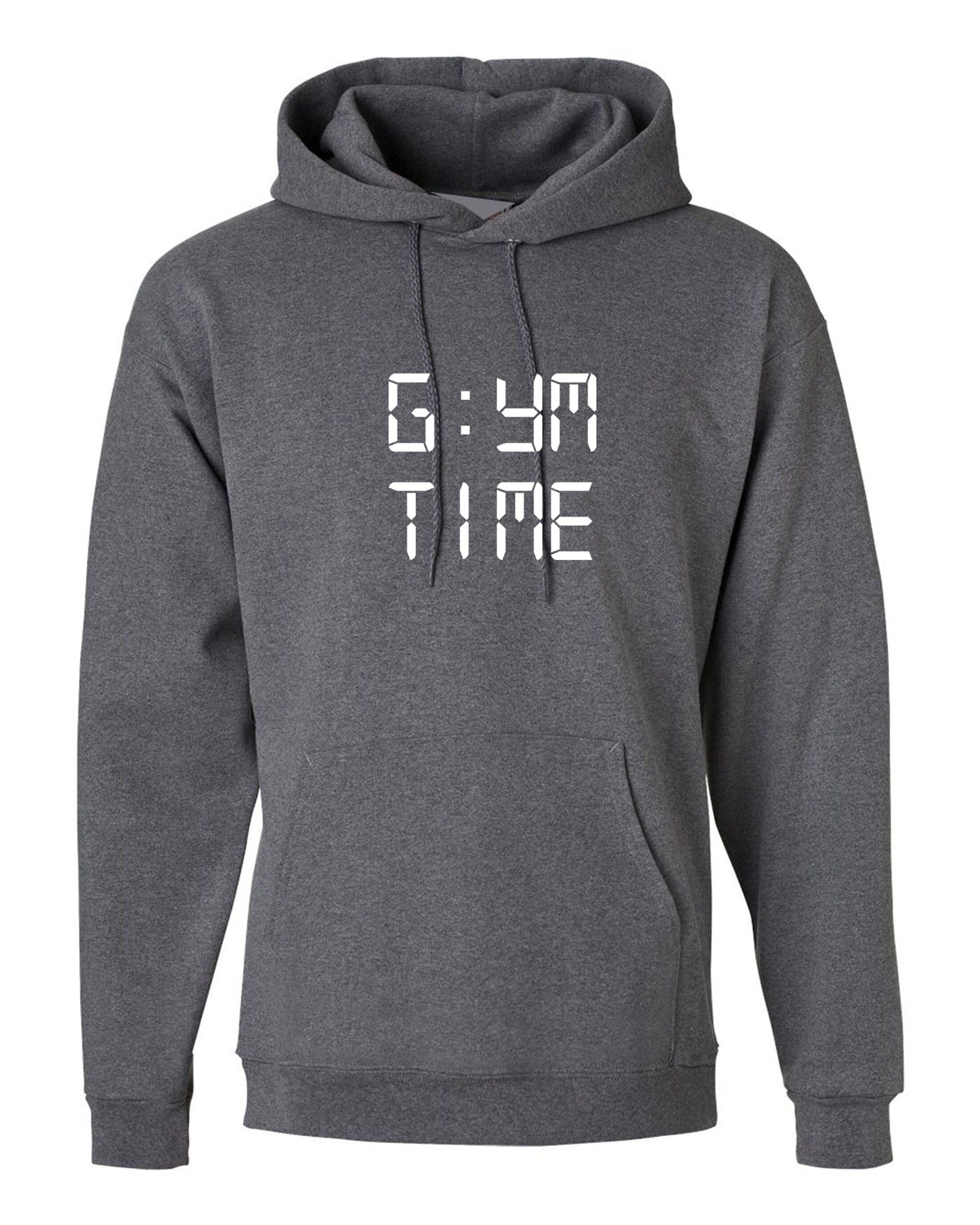 Gym time funny mens womens ladies hoodie hoody hood hooded gift for gym lovers workout exercise nma boxing jigging yoga analog