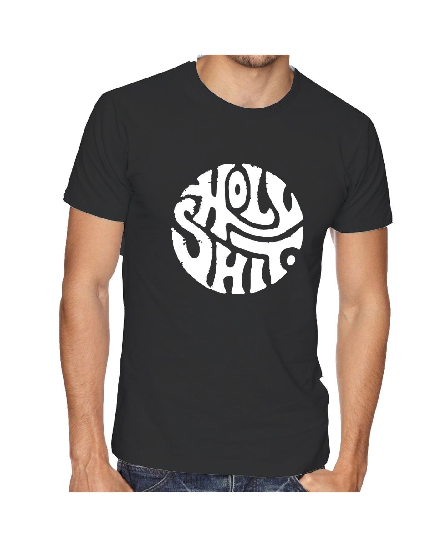 Funny gift, naughty t-shirt, holy shit, poop emoji, men's tee, printed tee, crude humor, black t-shirt, great gift, adult humor, cute tee