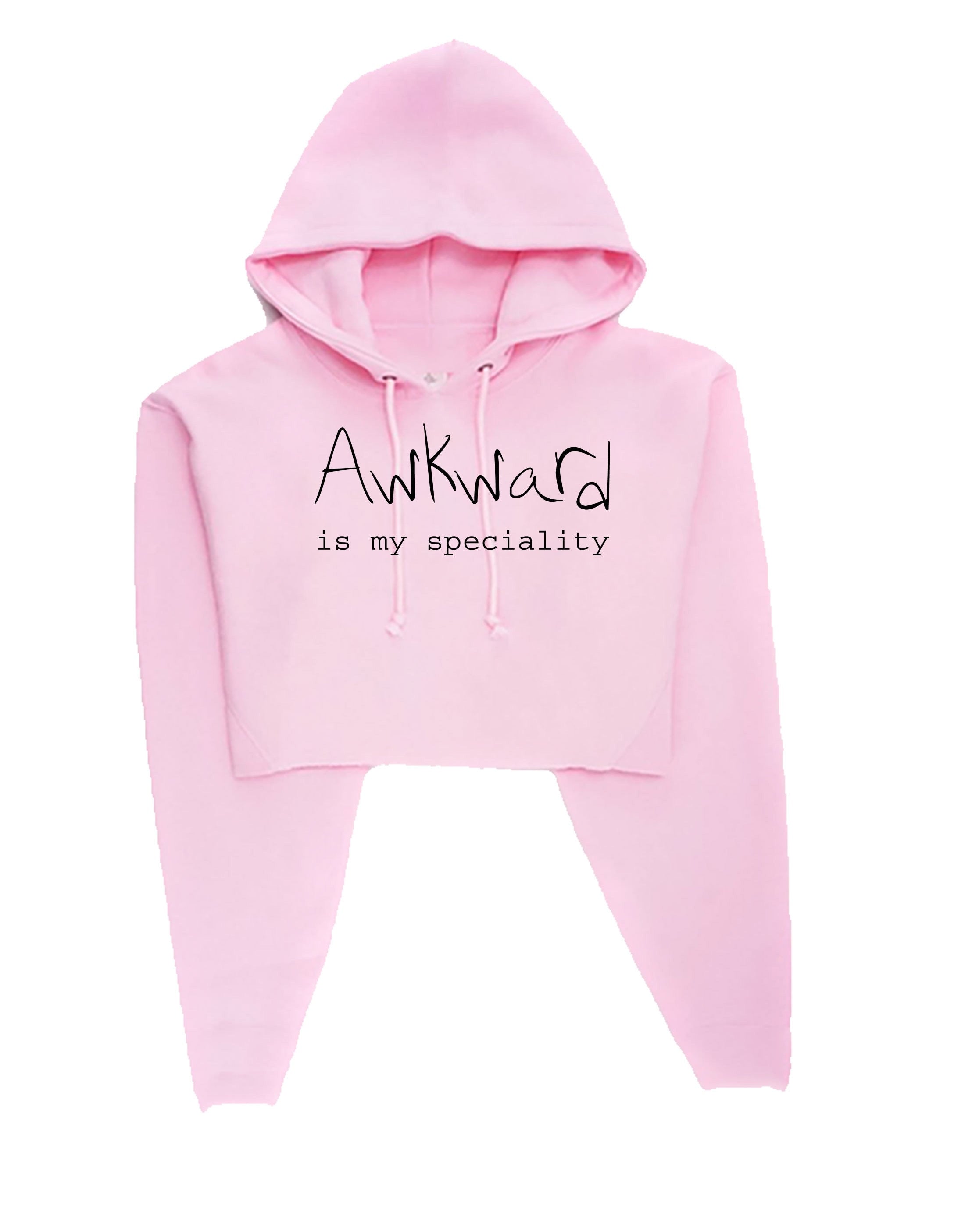 Awkward is my speciality funny unisex ladies womens mens crop tops hoodie crop-top croptops hoody joke birthday xmas rude sarcastic dumb