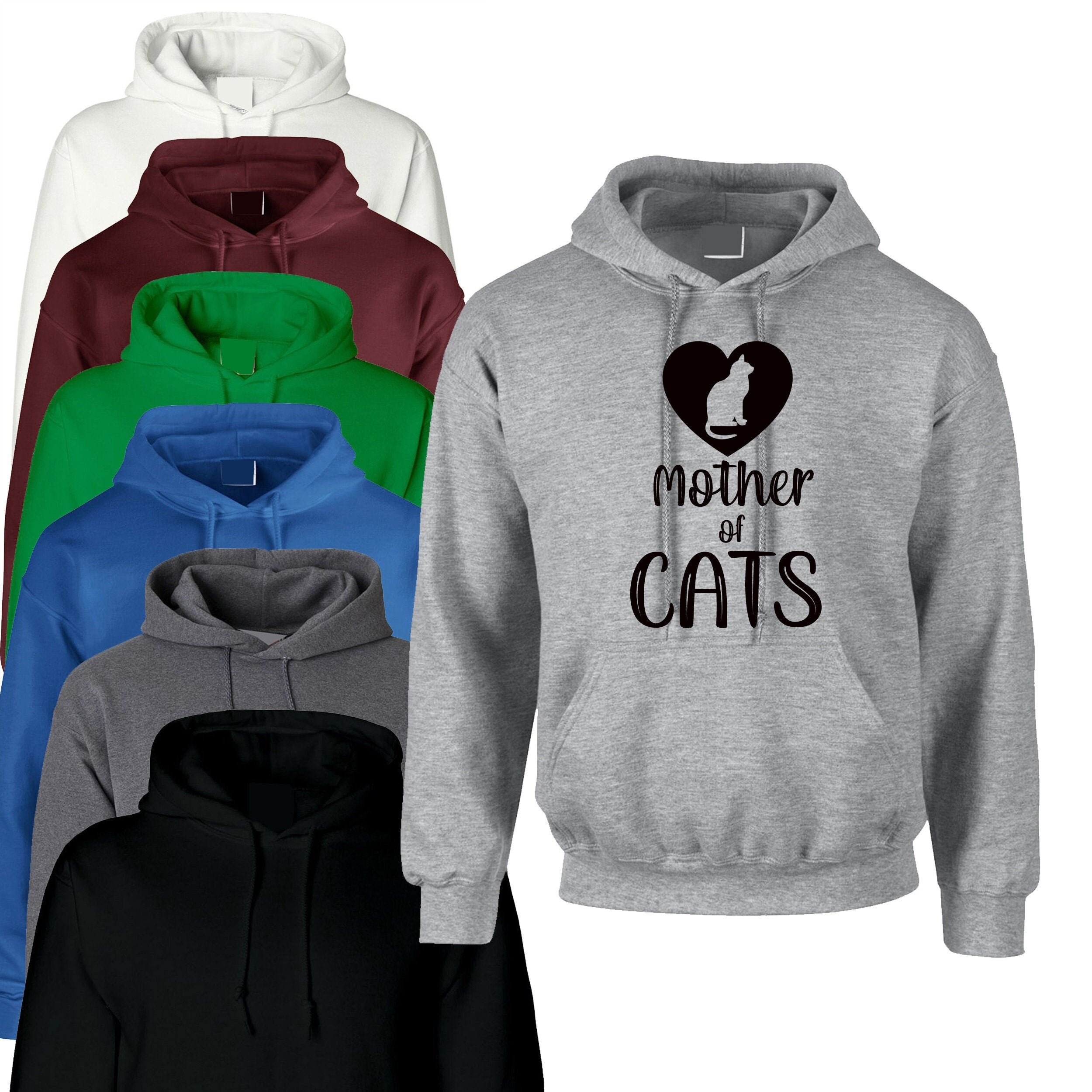 Mother of cats funny hoodie hoody hood hooded ladies womens birthday gift xmas top christmas present for cat lovers parody joke