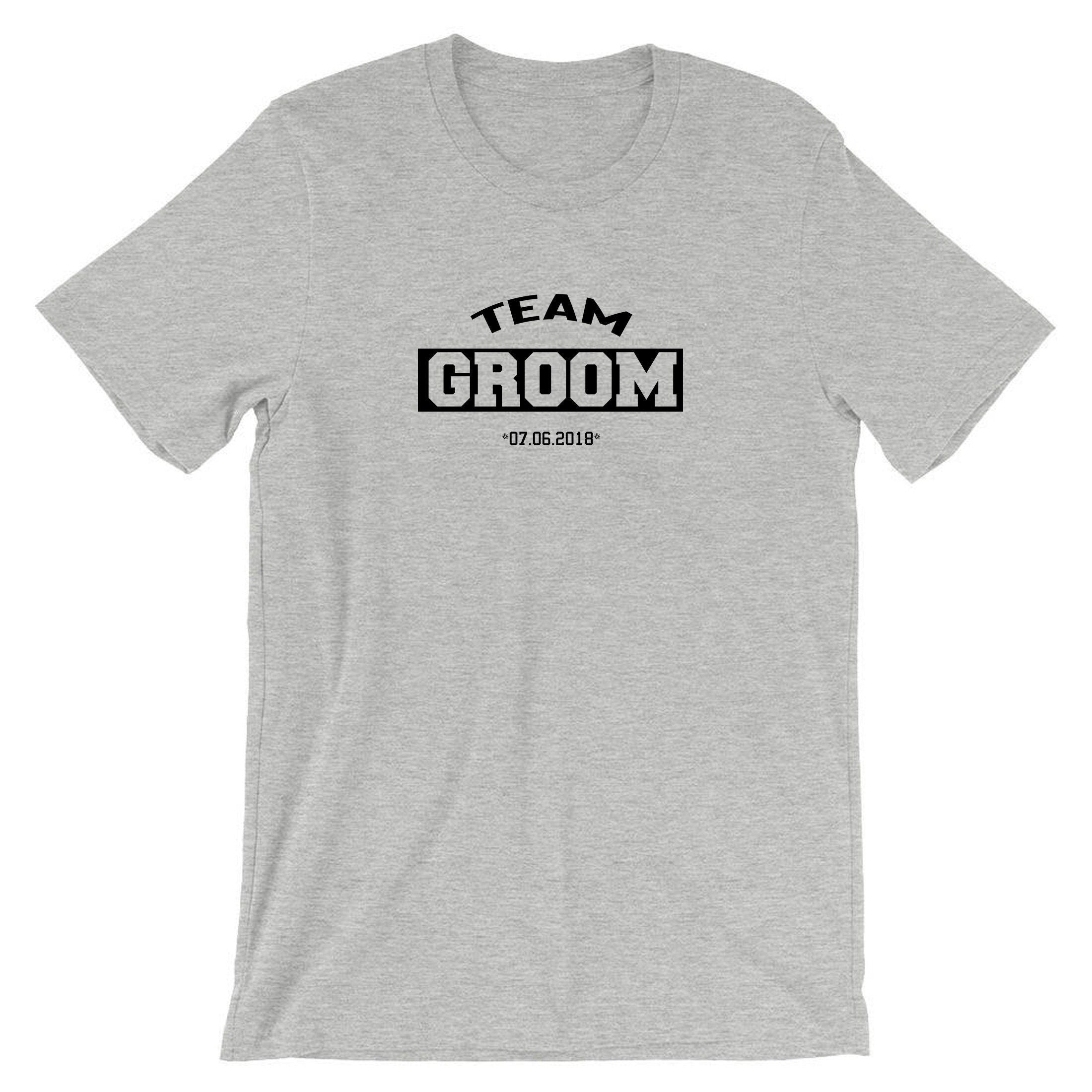 Team groom t shirt tshirt t-shirt tee shirt funny wedding ceremony outfit mens customized dates personalized