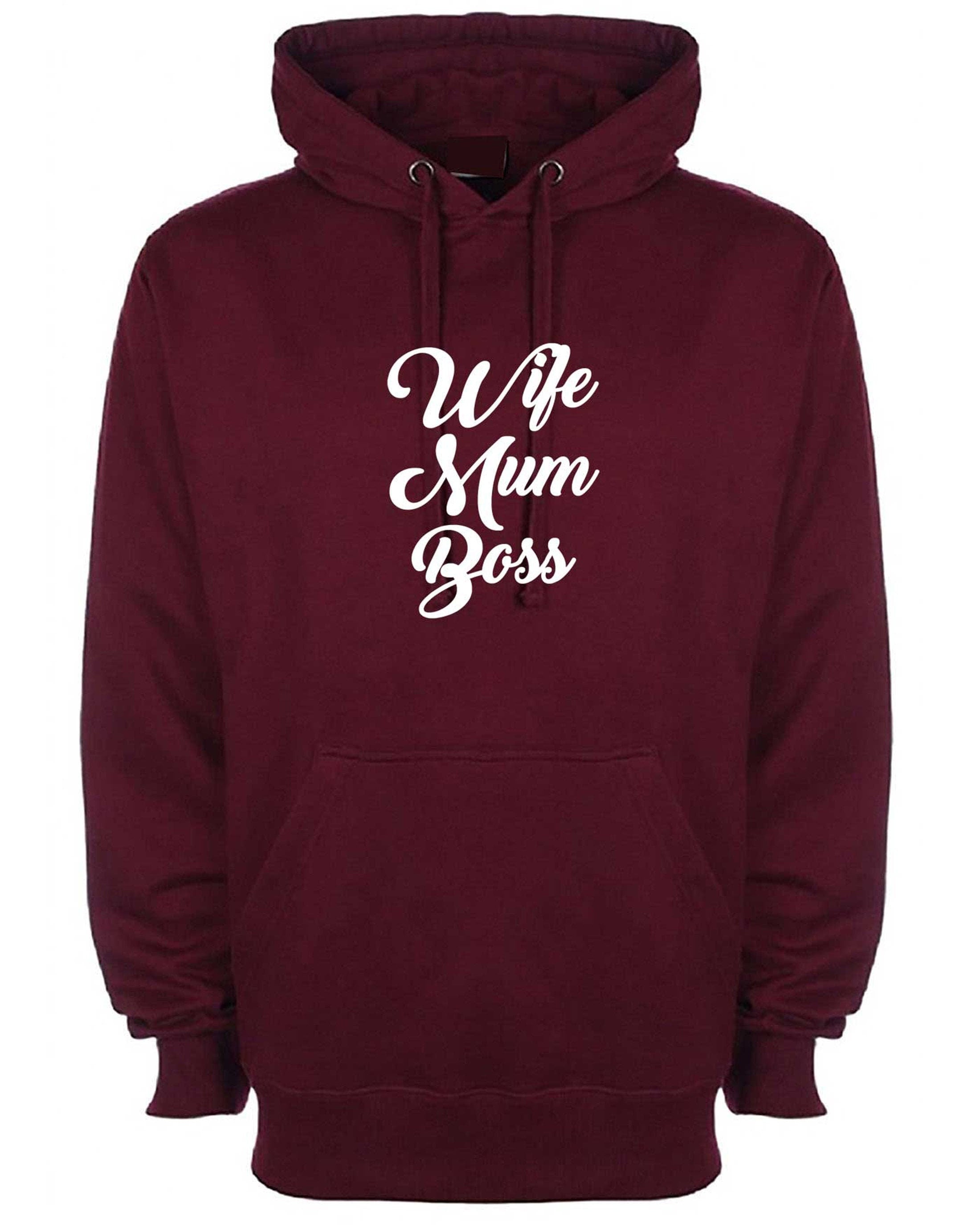 Wife mum boss hoodie hoody hood hooded unisex womens funny hipster tumblr slogan ladies birthday mother's day women's day ladies gift