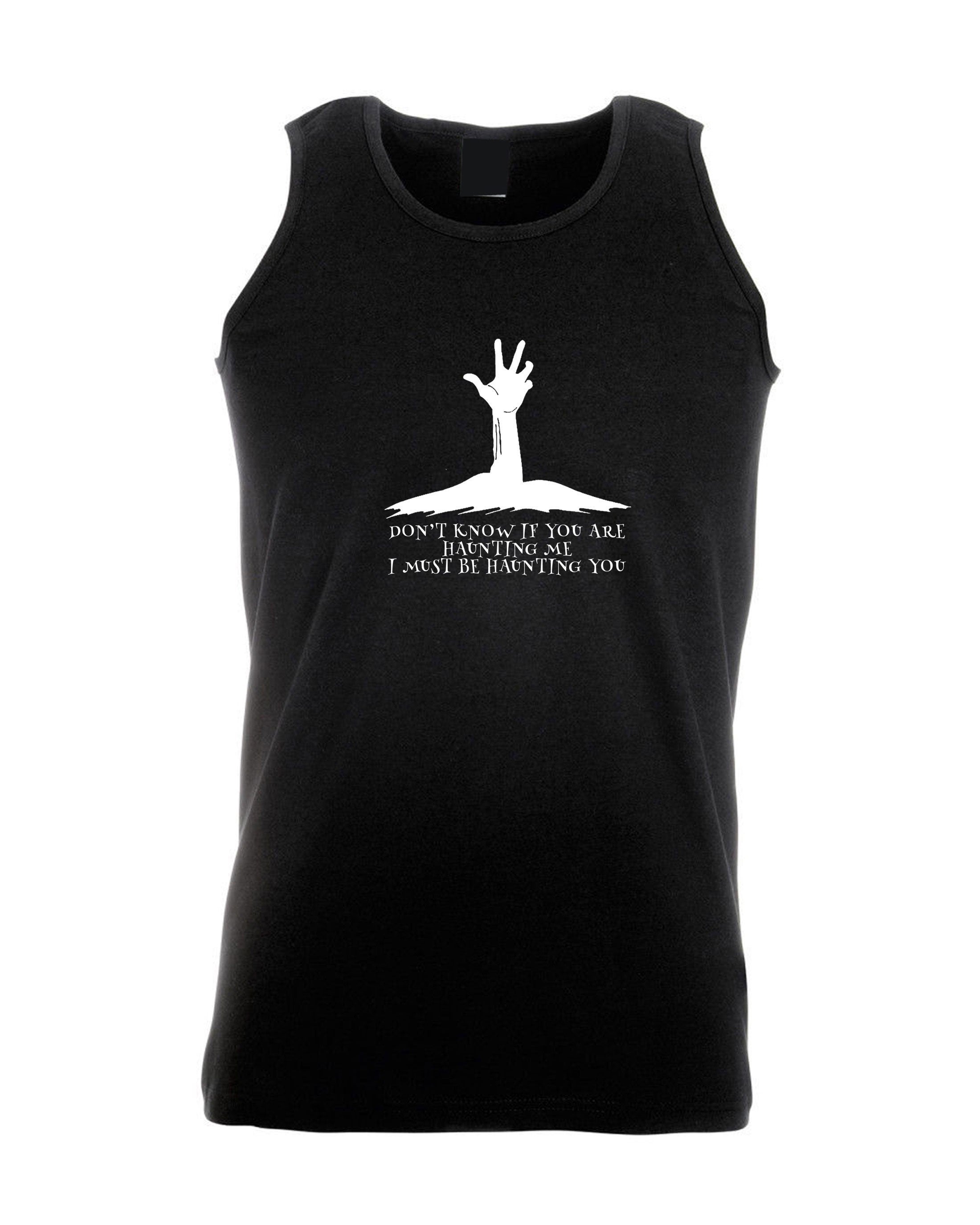 Don't know if you are haunting me or i am haunting you funny halloween vest vests gym workout exercise jogging yoga horror gift for unisex