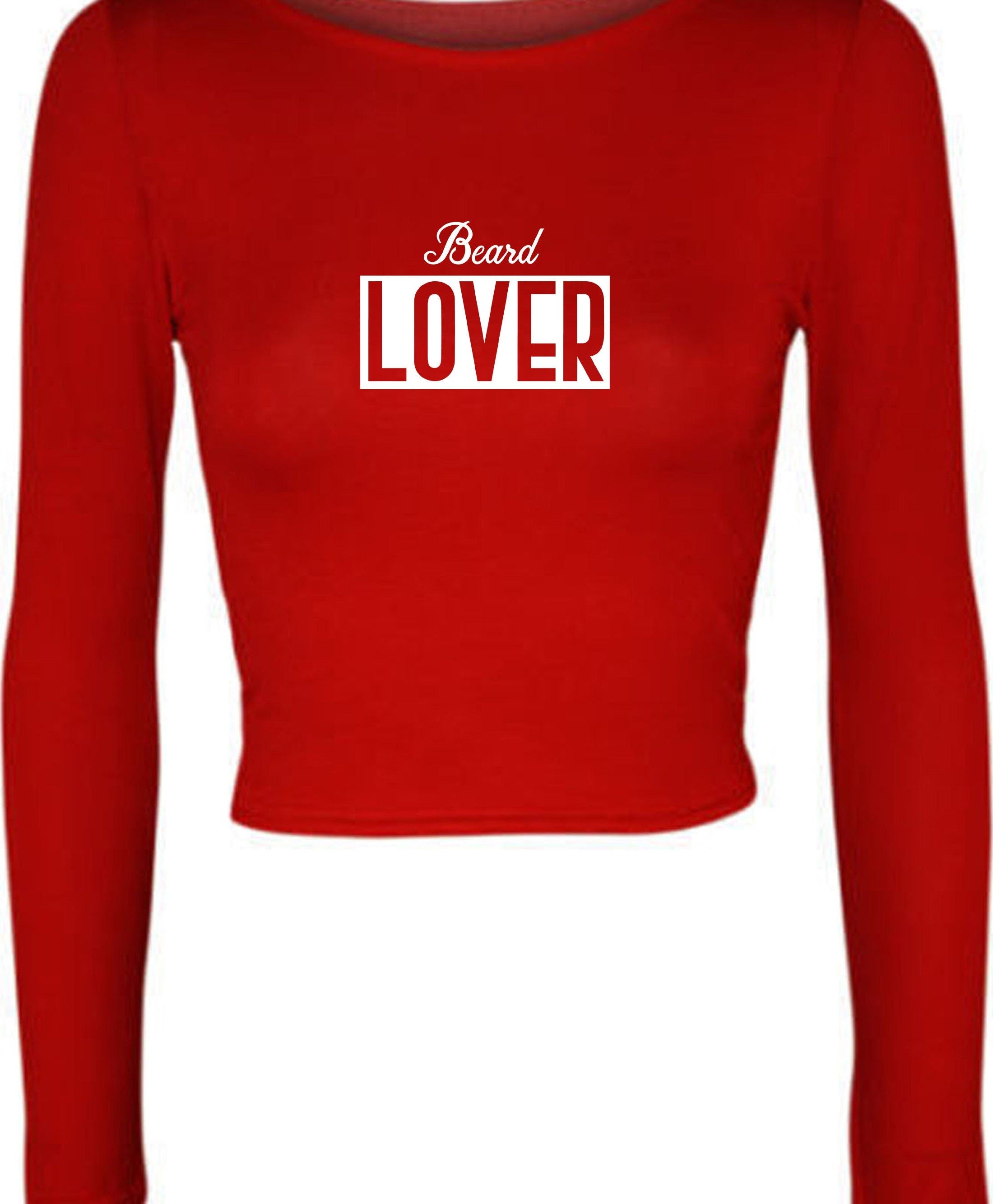 Beard lover crop top crop-tops gift for mens beard lover birthday present unisex i love beard funny top