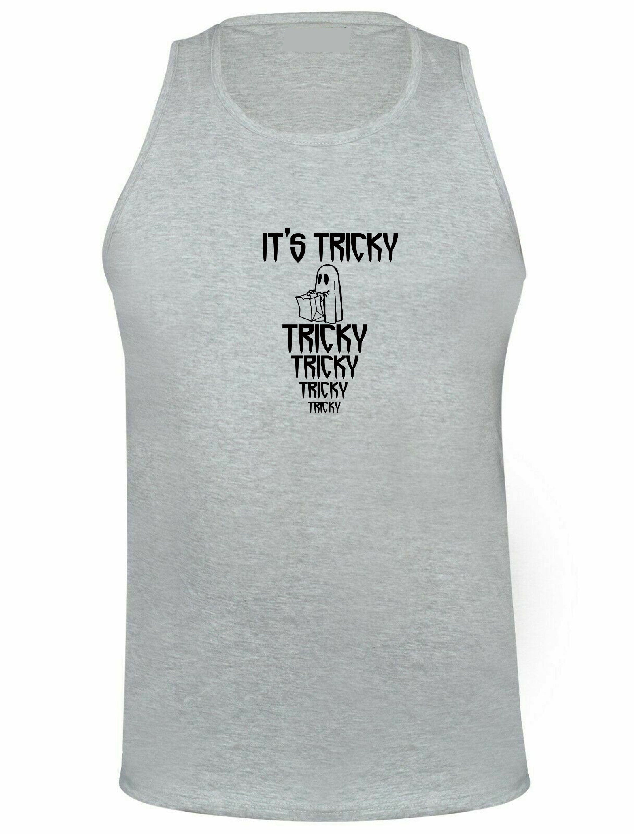 Its tricky funny vest vests gym workout exercise yoga halloween gift unisex horror top boo present unisex mens party wear ladies tops