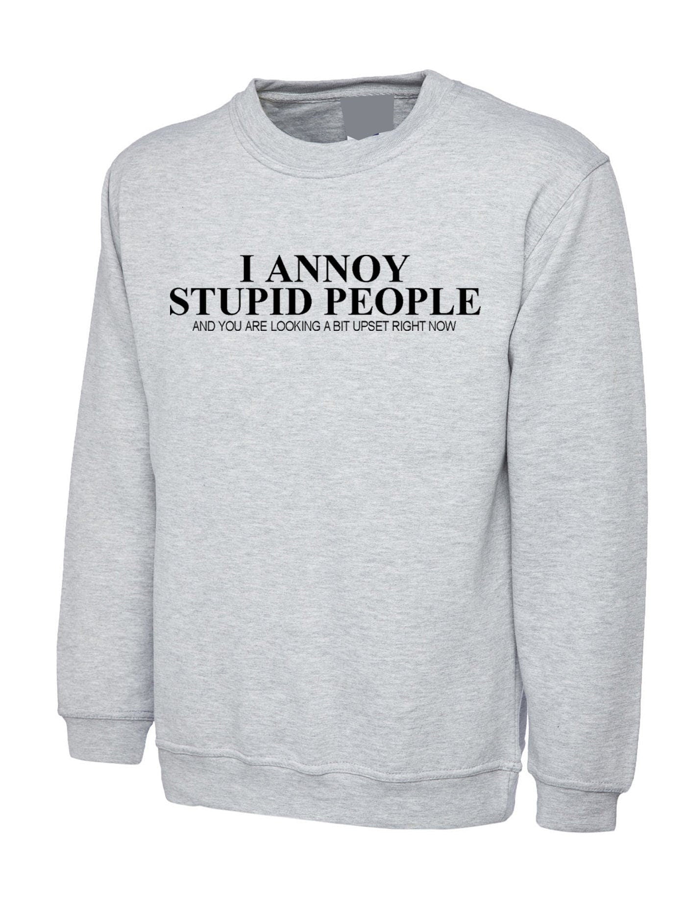 I annoy stupid people sweatshirt jumper sweater shirt you are looking a bit upset right now sarcasm funny humor prank mens ladies