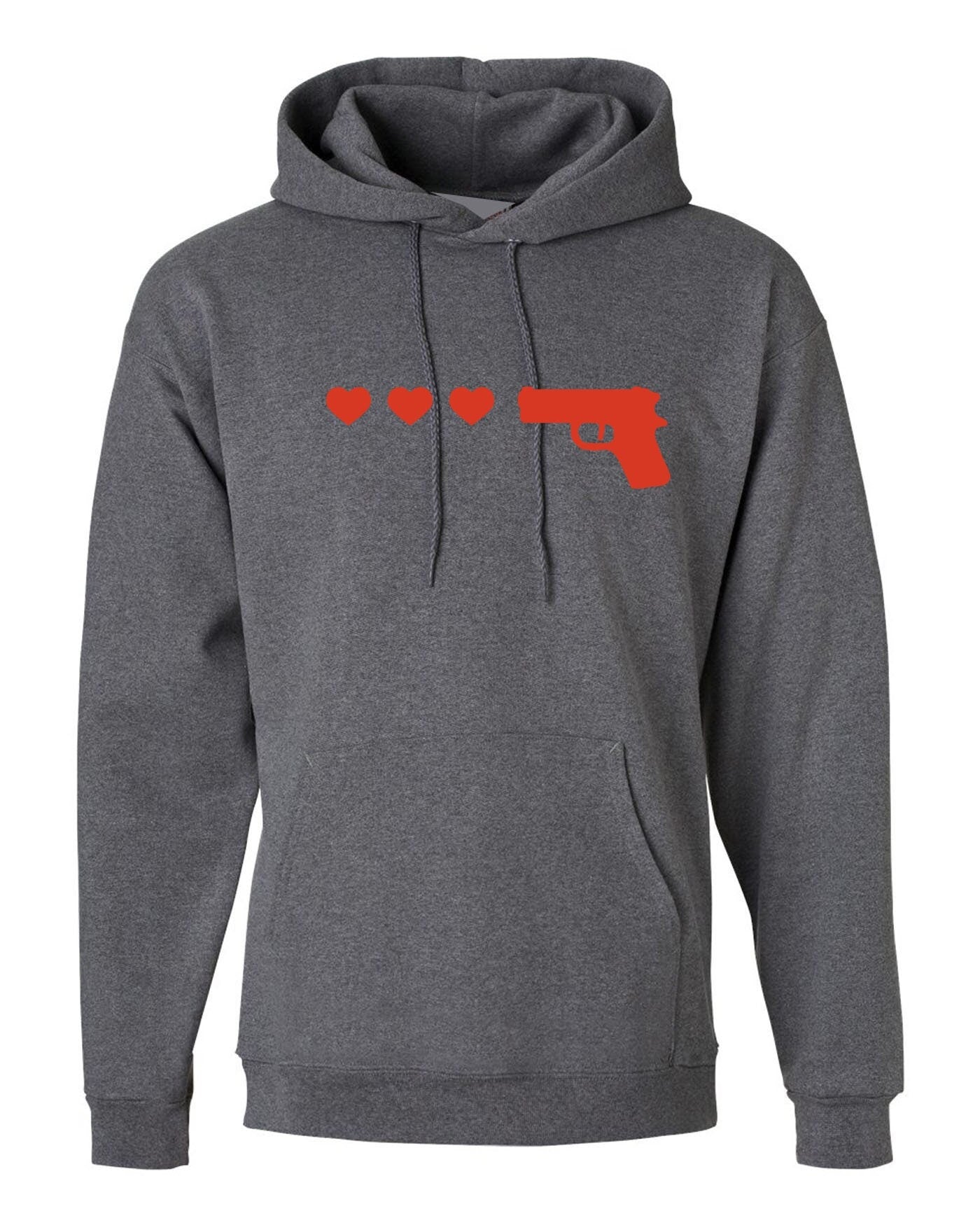 Gun hearts ringer hoodie hoody hood hooded top cute kawaii womens tumblr hipster grunge present