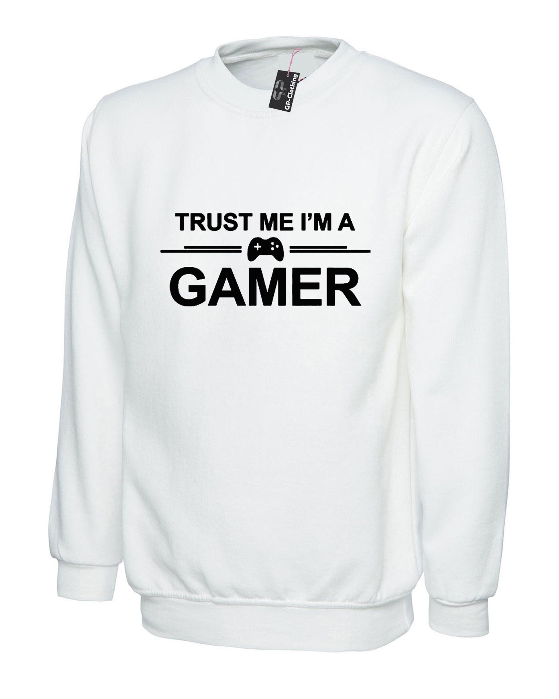 Trust me i'm a gamer sweatshirt jumper sweater shirt gift for game lovers play station ps video games mens ladies birthday christmas gift