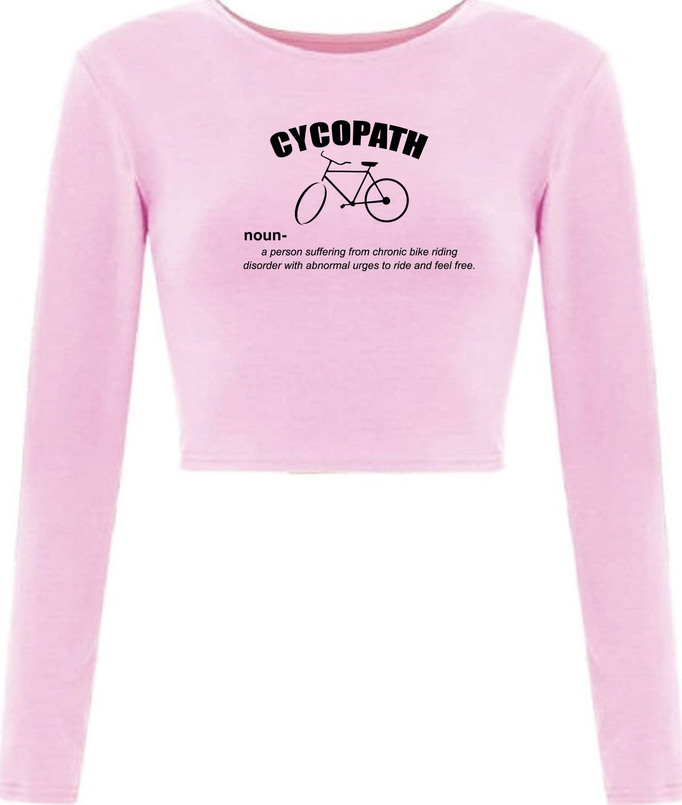 Cycopath crop-top crop tops crop tops croptop funny cycling cycle lover gift gift for womens ladies crew neck long sleeves