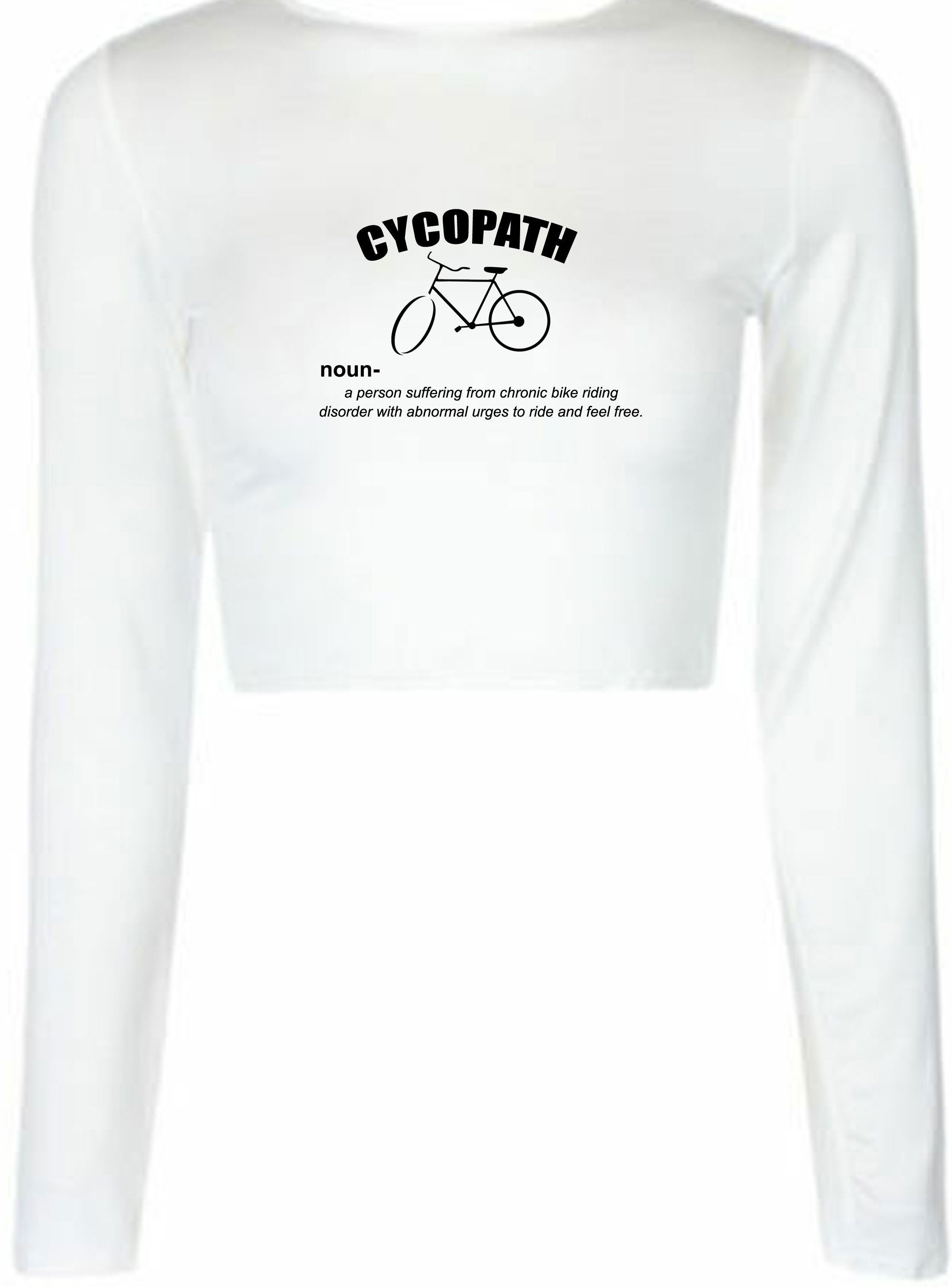 Cycopath crop-top crop tops crop tops croptop funny cycling cycle lover gift gift for womens ladies crew neck long sleeves