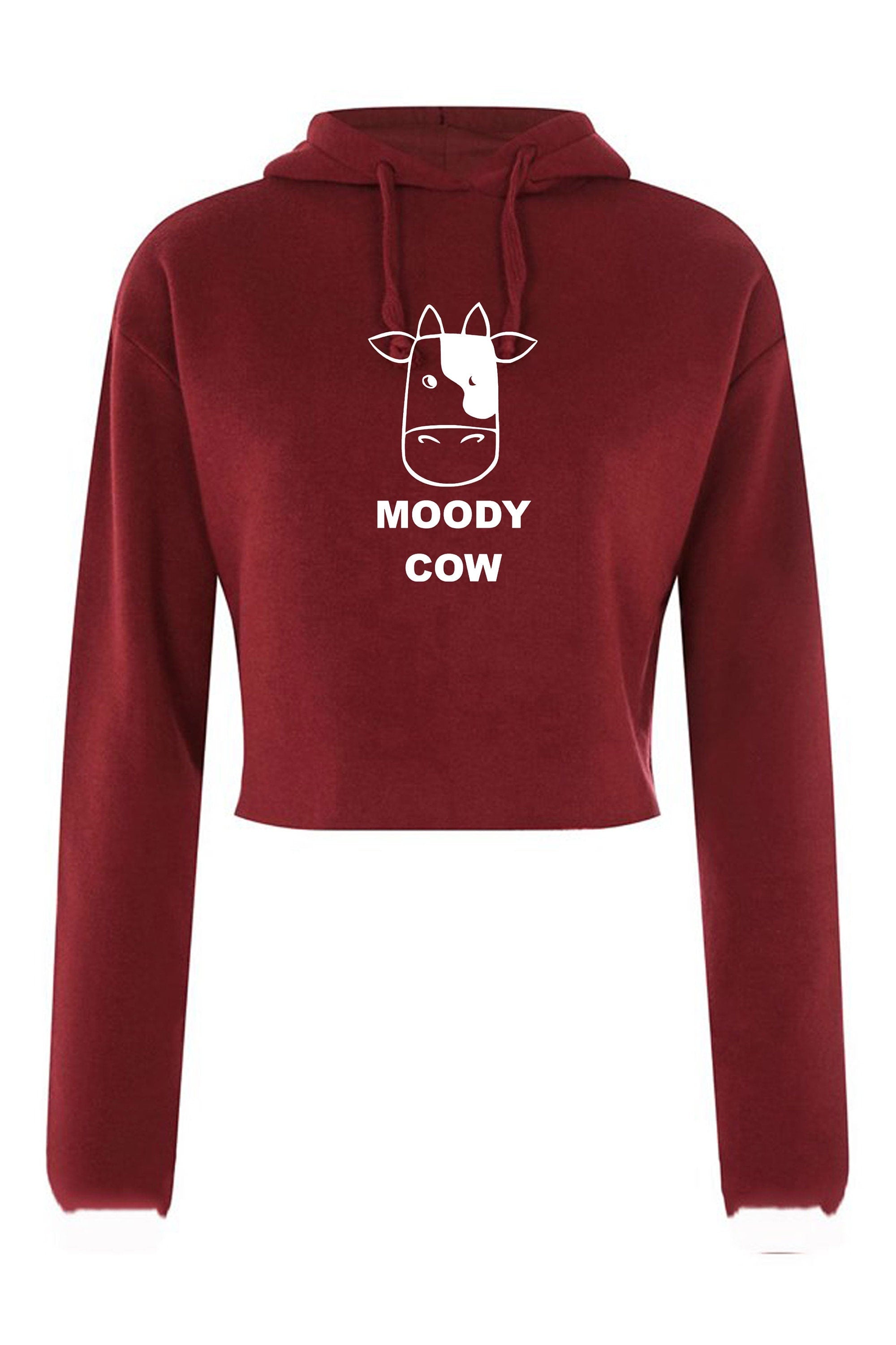 Moody cow crop top crop-top crop tops hoodie hoody hood hooded ladies mother's day birthday joke gift mum mama funny present christmas