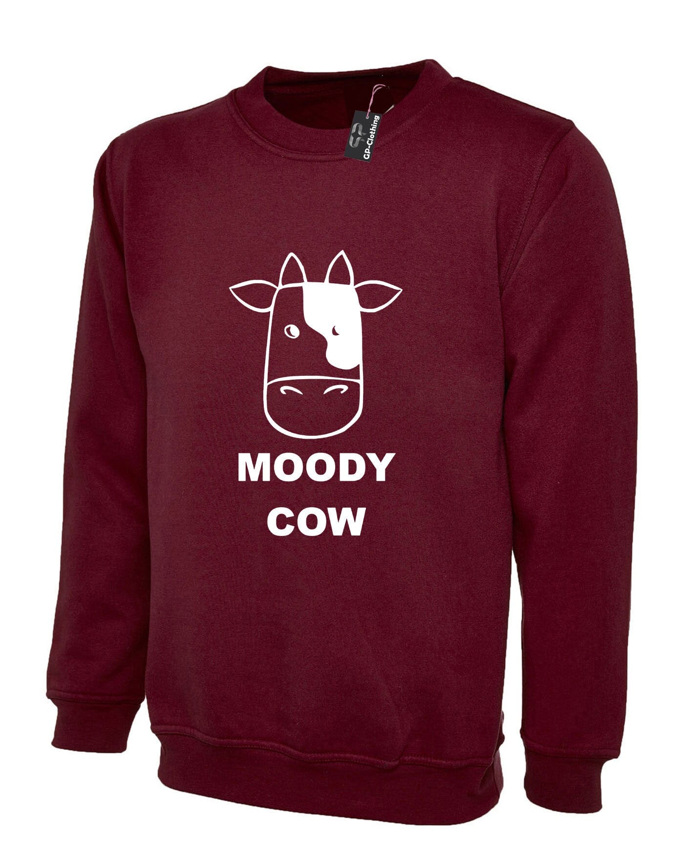 Moody cow sweatshirt jumper sweater shirt ladies mother's day birthday joke gift mum mama funny present christmas