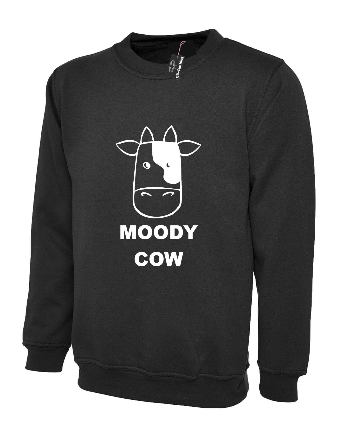 Moody cow sweatshirt jumper sweater shirt ladies mother's day birthday joke gift mum mama funny present christmas