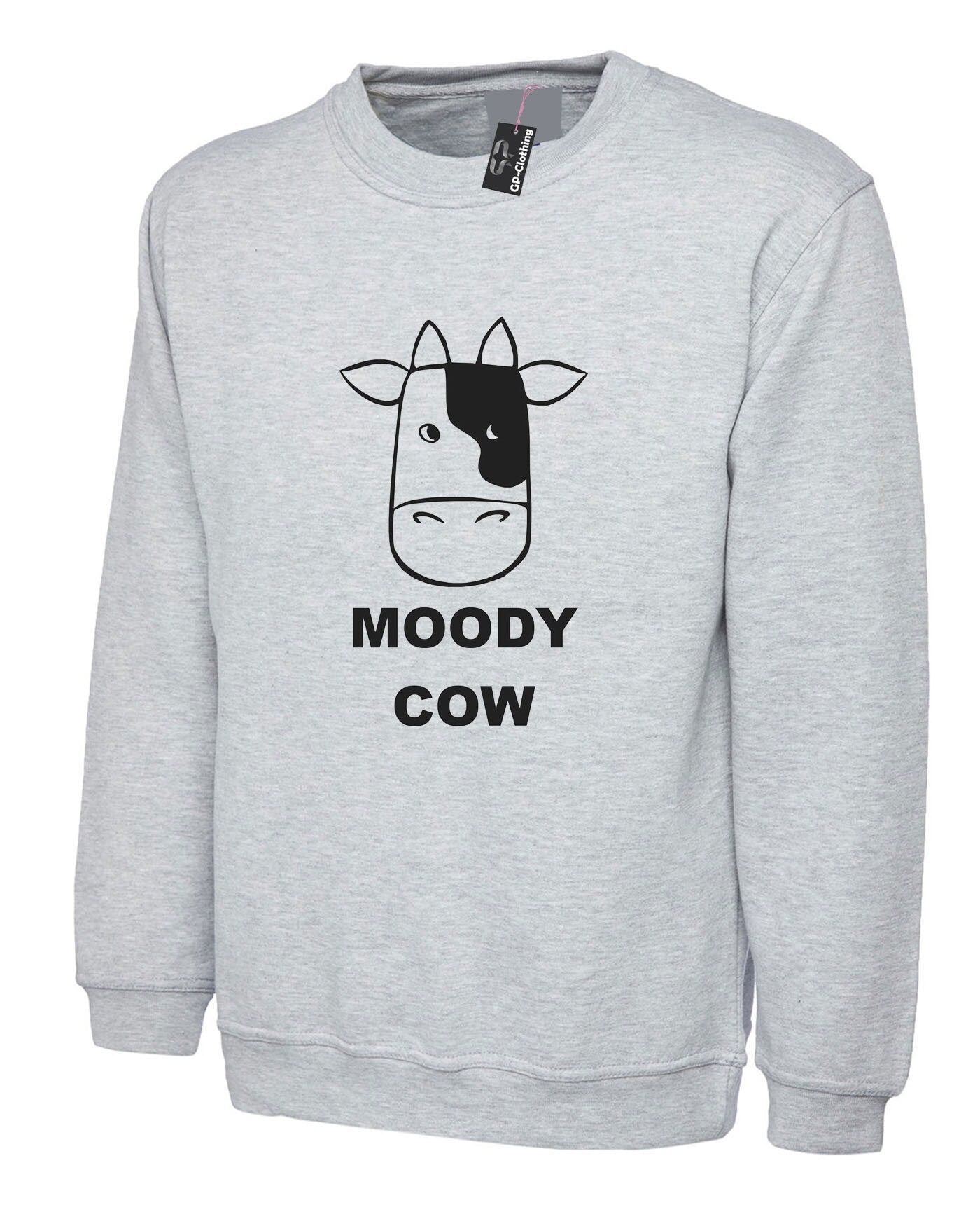 Moody cow sweatshirt jumper sweater shirt ladies mother's day birthday joke gift mum mama funny present christmas